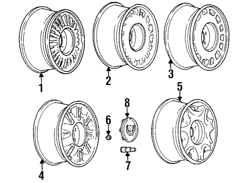 2000 Cadillac Eldorado Wheels, Covers & Trim Diagram