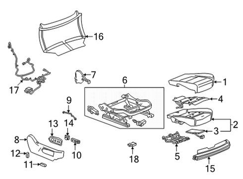 2021 Cadillac Escalade Cover Assembly, F/Seat Cush *Jet Black Diagram for 84693655