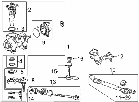 2023 Chevy Silverado 3500 HD Steering Column & Wheel, Steering Gear & Linkage Diagram 2 - Thumbnail