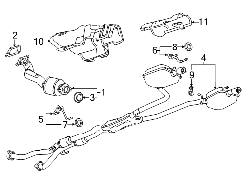 2012 Cadillac CTS Exhaust Components Diagram 1 - Thumbnail