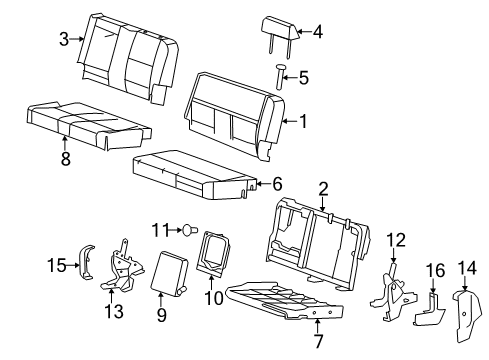 2007 Chevy Silverado 1500 Cover,Rear Seat Head Restraint *Neutral Diagram for 88976649