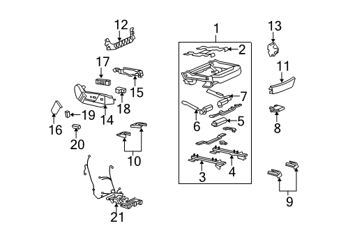 2008 Cadillac CTS Frame Assembly, Passenger Seat Cushion Diagram for 25941134