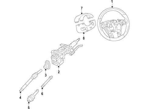 2022 Chevy Camaro Steering Wheel Assembly *Black Diagram for 84744950