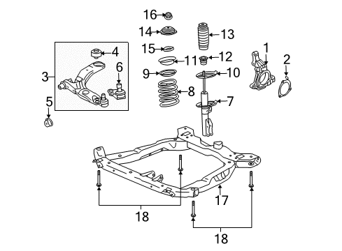 2008 Chevy Cobalt Bushing, Front Lower Control Arm Diagram for 15232501