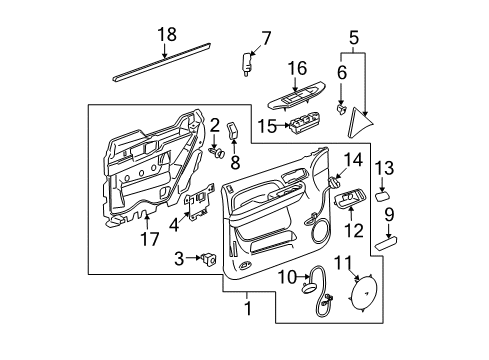 2013 Cadillac Escalade EXT Front Door Diagram 2 - Thumbnail