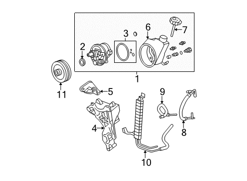 2011 Chevy Avalanche P/S Pump & Hoses, Steering Gear & Linkage Diagram 3 - Thumbnail