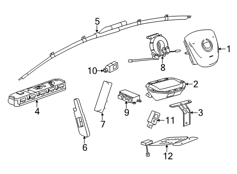 2014 Cadillac XTS Airbag Assembly, Front Seat Outboard Seat Back (Lh) Diagram for 23126435