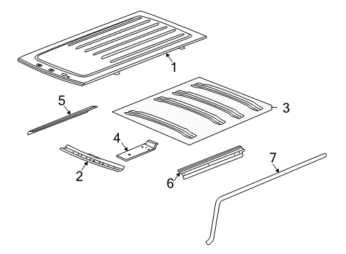 2005 Hummer H2 Roof & Components Diagram 2 - Thumbnail