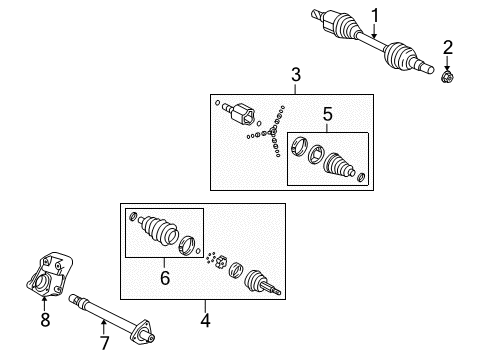 2010 Saturn Vue Axle Shaft & Joints - Front Diagram