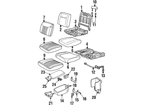 1999 Buick LeSabre Holder,Coin F/Storage Armrest *Black Diagram for 12533094