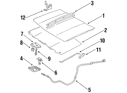 1990 Oldsmobile Cutlass Ciera Hood & Components, Body Diagram