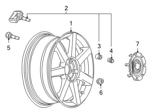 2005 Cadillac XLR Wheels, Covers & Trim Diagram