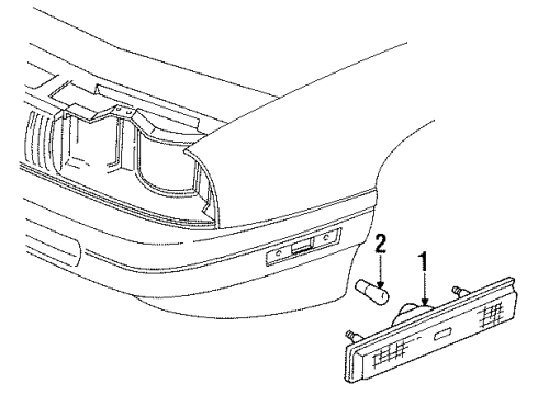 1991 Buick Regal Lamp Assembly, Front Side Marker Diagram for 5975433