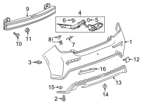 2018 Chevy Sonic Lamp Assembly, Rear Fascia Lower Signal Diagram for 94541548