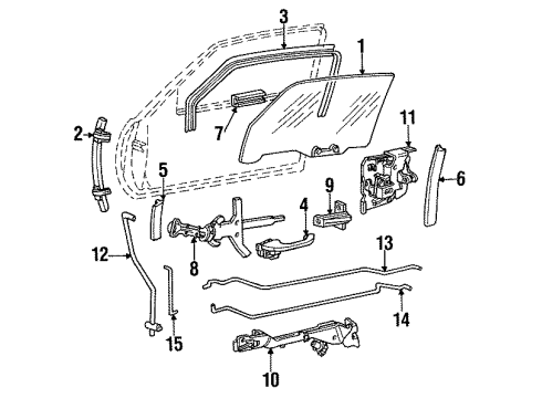 1988 Buick Riviera Glass - Door Diagram