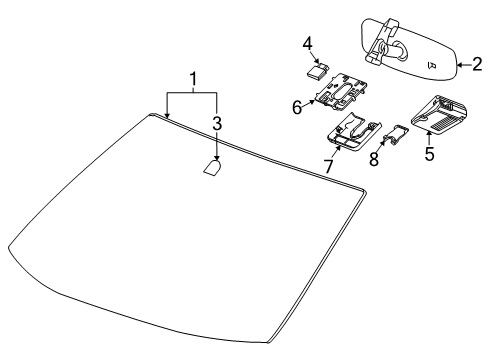 2014 GMC Terrain Windshield Glass Diagram