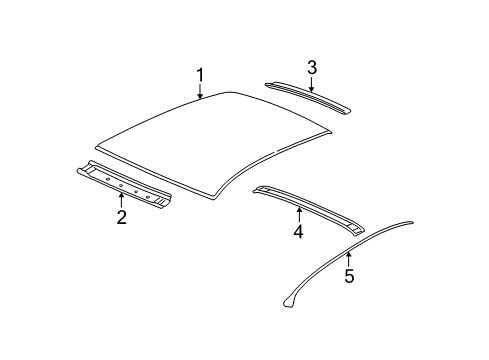 2002 Chevy Malibu Molding Assembly, Roof Panel Quarter Reveal <Use 1C3N Diagram for 22608760