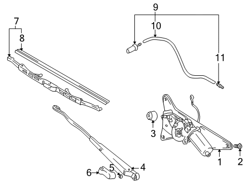 2002 Chevy Tracker Wiper,Rear Window (Insert) Diagram for 91175077