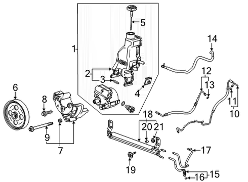 2022 Chevy Silverado 2500 HD P/S Pump & Hoses, Steering Gear & Linkage Diagram