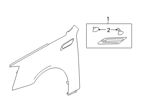 2012 Cadillac CTS Exterior Trim - Fender Diagram 1 - Thumbnail