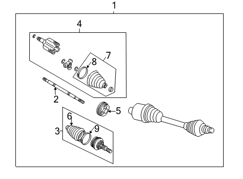 2007 Chevy Impala Drive Axles - Front Diagram