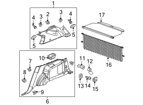 2010 GMC Terrain Interior Trim - Quarter Panels Diagram