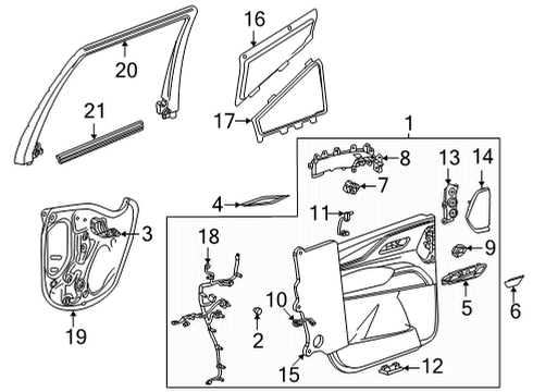 2022 Cadillac Escalade ESV Trim Assembly, Rear S/D *Gideon Diagram for 84973476