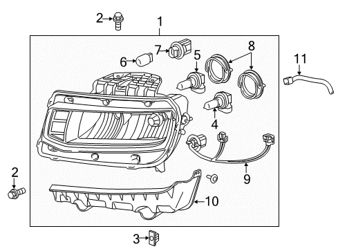 2015 Chevy Camaro Bulbs Diagram 1 - Thumbnail