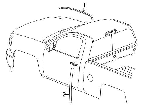 2015 GMC Sierra 1500 Exterior Trim - Cab Diagram 3 - Thumbnail