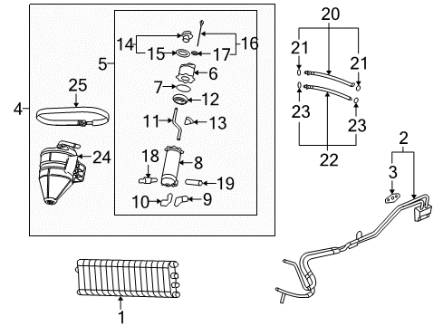 2010 Chevy Corvette Engine Oil Cooler Inlet & Outlet Hose Assembly Diagram for 15848590