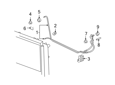 2007 Saturn Aura Transmission Fluid Cooler Hose Assembly Diagram for 15212982