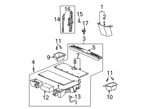 2003 Saturn Vue Tray,Rear Compartment Floor Stowage Compartment *Gray Diagram for 22685048