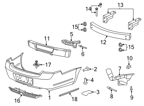 2015 Chevy Caprice Rear Bumper Diagram