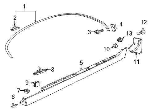 2015 Chevy SS Exterior Trim - Pillars, Rocker & Floor Diagram