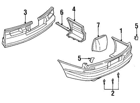 1997 Oldsmobile Aurora Rear Bumper Diagram