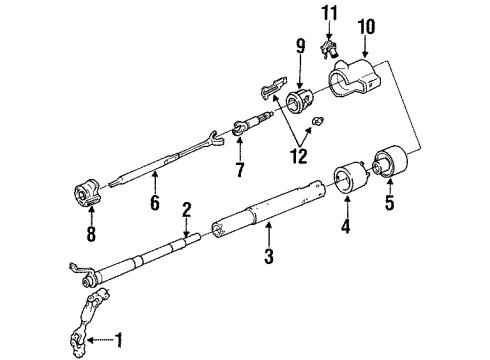 1993 Chevy P30 Steering Column Assembly Diagram 1 - Thumbnail