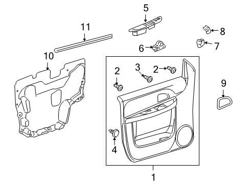 2006 Pontiac Montana Interior Trim - Front Door Diagram