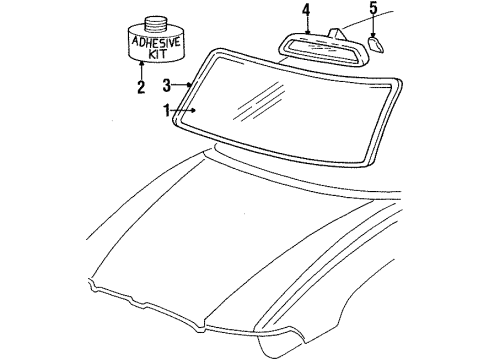 1997 Buick LeSabre Windshield Glass Diagram