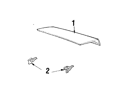 1988 Pontiac Sunbird Plate Assembly, Name Rear End Panel "Sunbird" *Silver Mount Diagram for 20714922