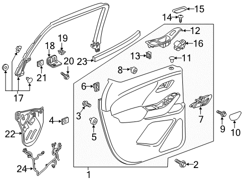 2021 Chevy Traverse Trim Assembly, Rear Side Door *Black Diagram for 84325776