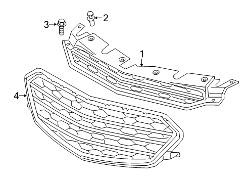 2017 Chevy Equinox Grille & Components Diagram