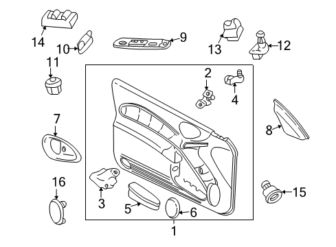 2002 Pontiac Grand Am Plate, Front Side Door Accessory Switch Mount *Ebony Diagram for 22663005