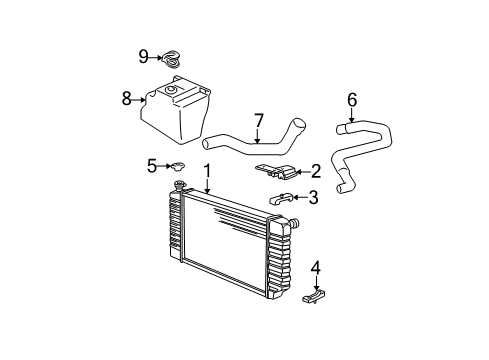 2000 Chevy K3500 Radiator & Components Diagram 3 - Thumbnail