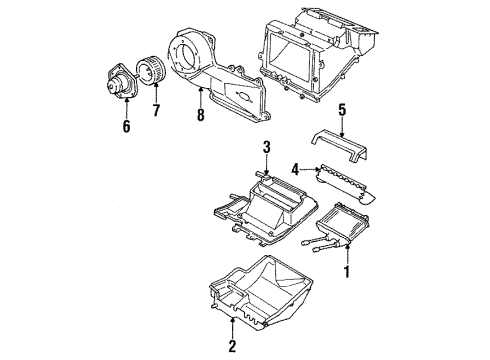 1992 Oldsmobile Achieva Heater, Blower Motor & Fan Diagram