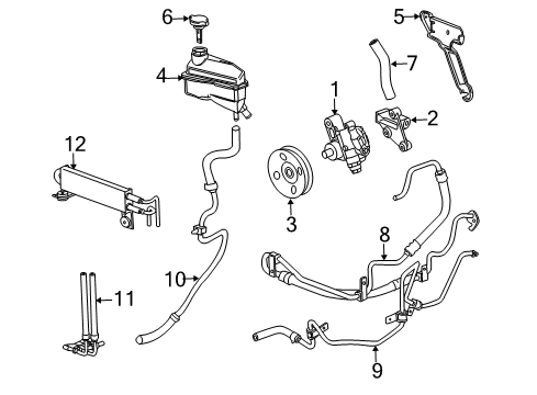 2004 Cadillac SRX P/S Pump & Hoses, Steering Gear & Linkage Diagram 3 - Thumbnail