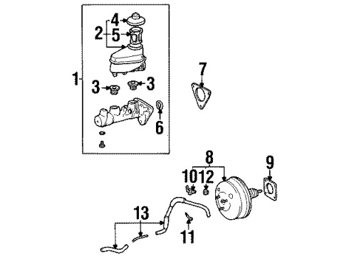 2000 Chevy Prizm Power Brake Booster (Vacuum) Diagram for 94857028