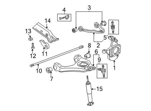 2003 GMC Yukon XL 1500 Front Suspension, Control Arm Diagram 1 - Thumbnail