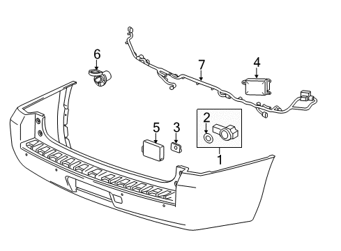 2015 Cadillac Escalade Electrical Components - Rear Bumper Diagram