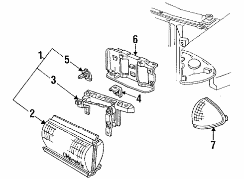 1991 Oldsmobile 98 Lamp Assembly, Corner (Rh) Diagram for 5976086