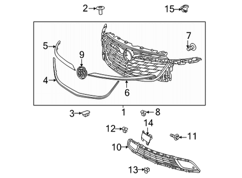 2022 Buick Enclave GRILLE ASM-FRT *SILVER Diagram for 85565663